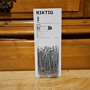 IKEA RIKTIG Silver Shower Curtain Hooks-20 qty